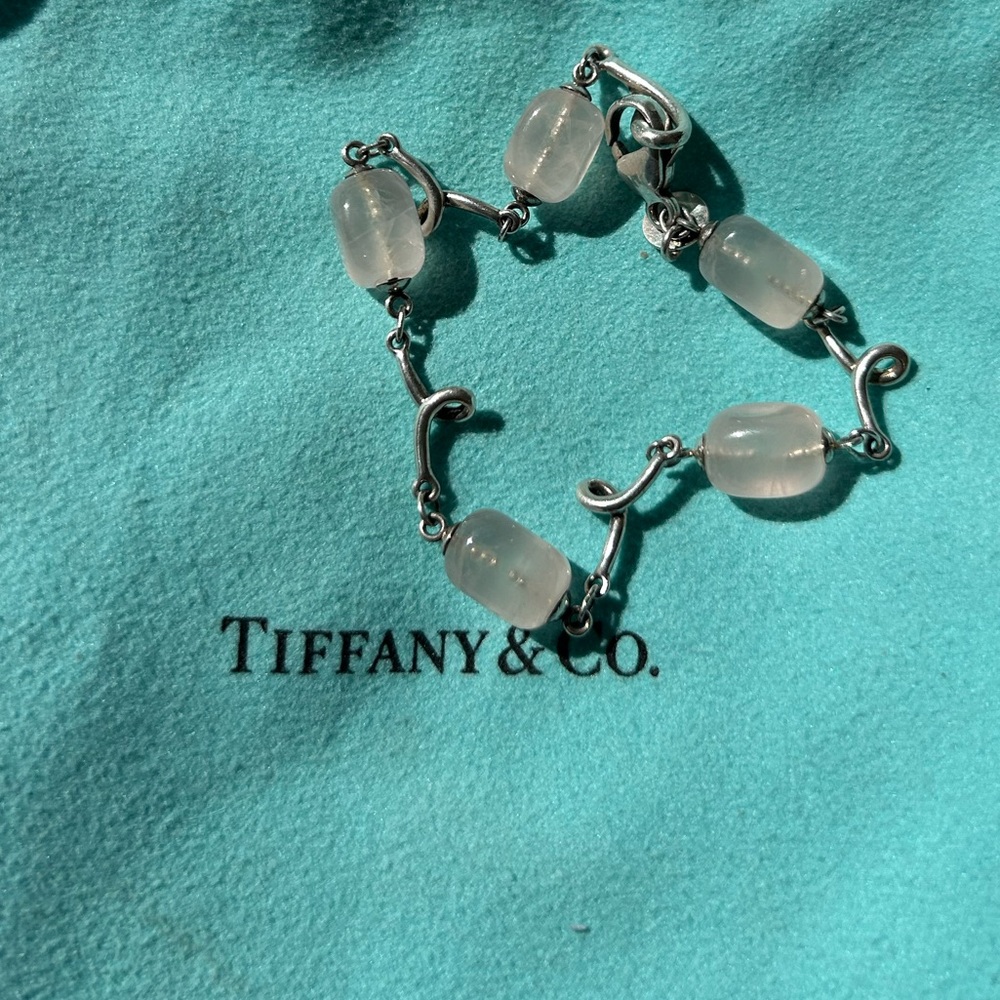 Tiffany & Co. Sterling Silver and Rose Quartz Bracelet